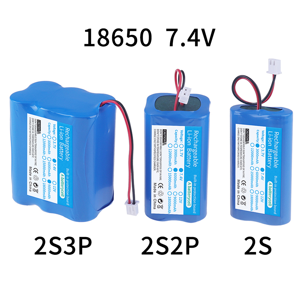 18650 2S 1P 2S 2S 3P Lithium-Ion 7.4V 3000Mah 6000Mah 9000Mah Accu Voor Projectoren, Luidsprekers, Draadloze Bewaking