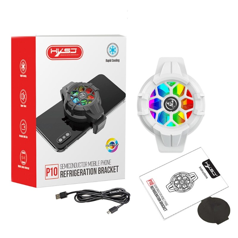 Mobiler kühlventilator für  p10 mobiltelefone, speziell für gaming, in beide richtungen einziehbar, hühnerfleisch, lebende gefrierkühlung: Weiß