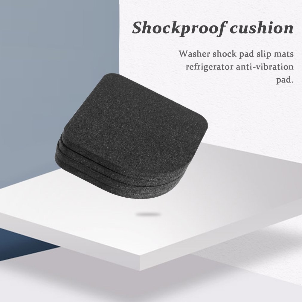 4Pcs Black EVA Washing Machine Shock Mat Pads Refrigerator Shock Mute Pad Refrigerator Anti-vibration Noise Pad Non-slip Mats