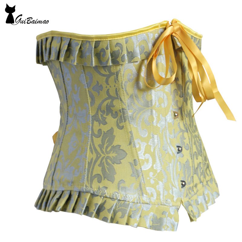 Victoria-stijl korset geplooide veter taille trainer lolita onderbuste korset