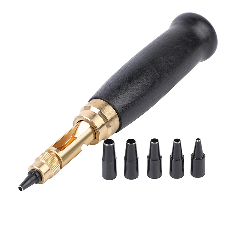 Adjustable Screw Punch, Screw Hole Punch, 6 Tip Sizes Leather Paper Craft Adjustable Screw, Leather Hole Punch: Default Title