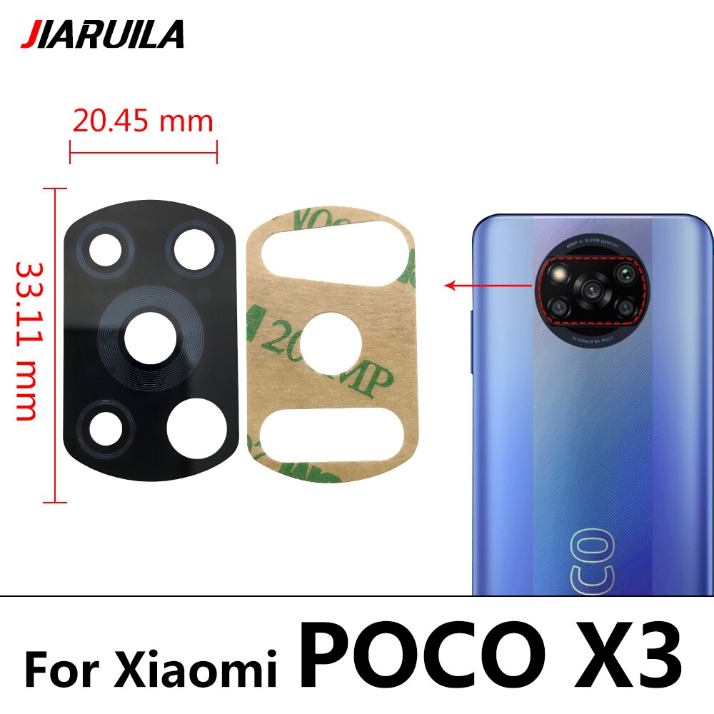 5pcs/lot Original Glass Lens For Xiaomi Pocophone F1 Back Camera Glass Lens For F2 Pro Poco F3 Poco X3 Pro Poco M3 atacado: Poco X3