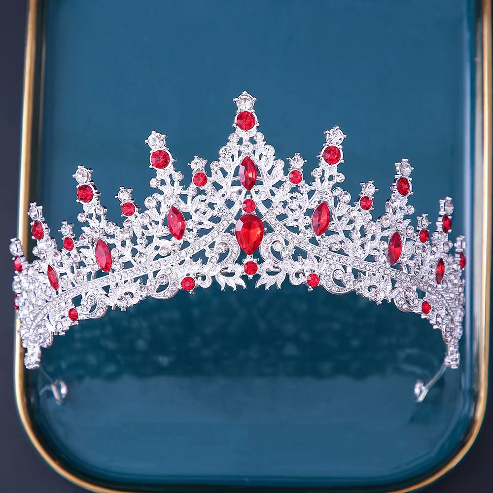 Barok Kristal Tiara 'S En Kronen Voor Vrouwen Bruid Strass Prom Diadeem Bruids Bruiloft Haaraccessoires Sieraden Kroon Tiara: Puur Goud Kleur