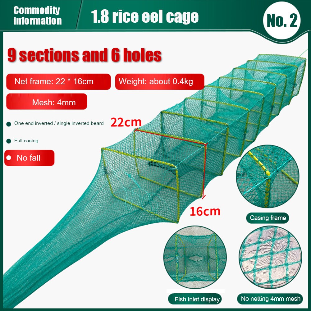 4/6 Hole Fishing Net Folding Portable Folding Fishing Net Casting Net Crayfish Shrimp Catcher Tank Trap Chinese Cage Net