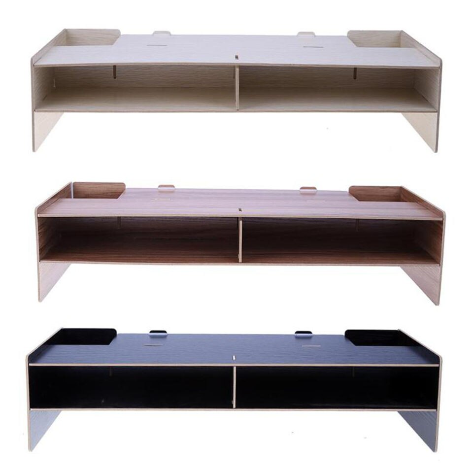 Houten Computer Monitor Organizer Escritorio Tv Pc Stand Toetsenbord Houder Bureau Organizer Thuis Bureau Opbergdoos Case