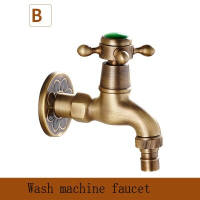 Antik messing keramisk håndtag vaskemaskine vandhane / have vandhane / og moppe pool vandhane / vaskevask koldt vandhaner: Gul