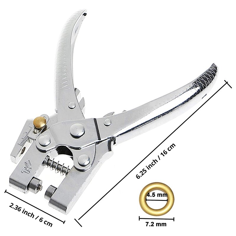 Kit œillets Métalliques + Pince Perforatrice - 100 œillets 4mm - Pour Cuir, Tissu, Carton - DIY Ceintures, Sacs