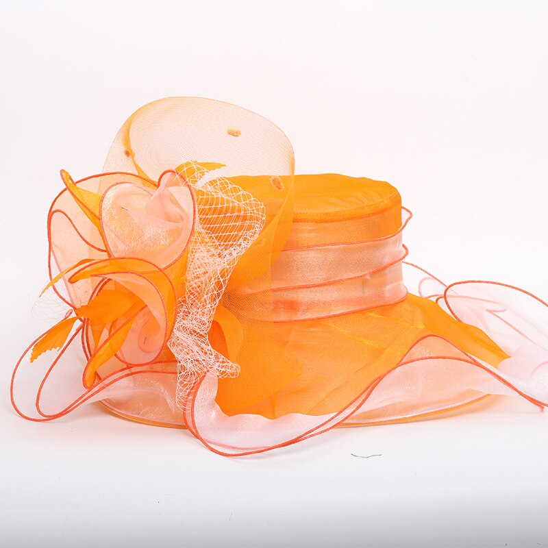 Bruidshoeden voor dames bruiloften bloemenhoeden organza chapeau de mariage bruidsjurk accessoires 4 kleuren