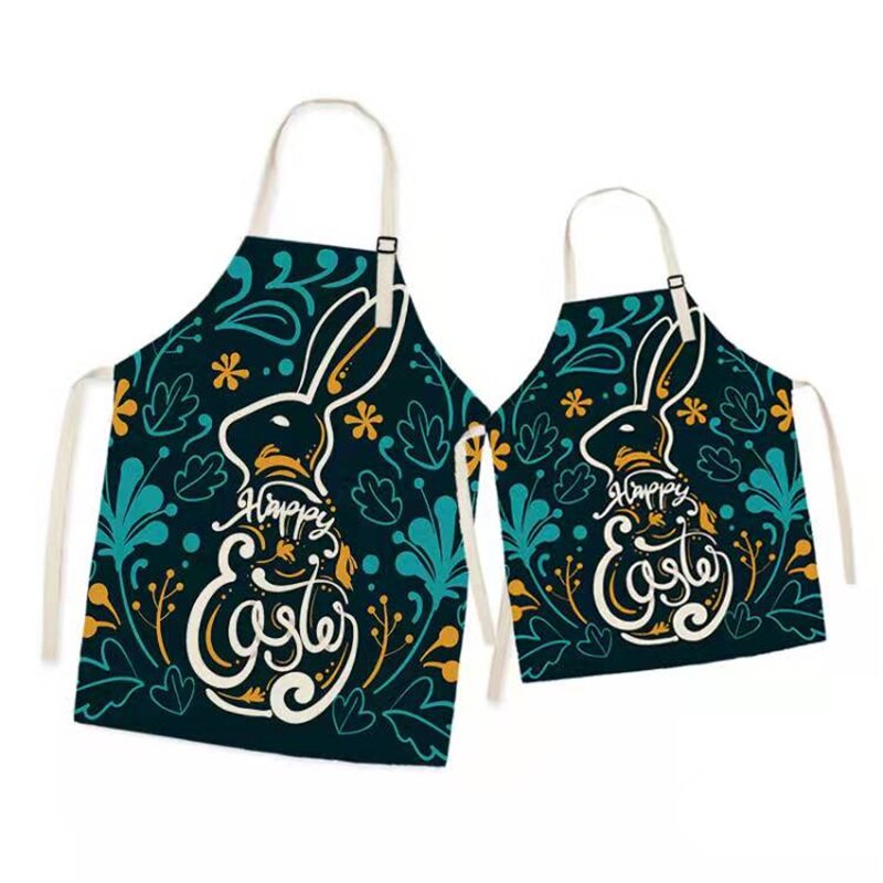 2022 Easter Family Matching Aprons Spring Floral Mom and Me Girl Lady Household for Kitchen Waterproof Baking: style 6