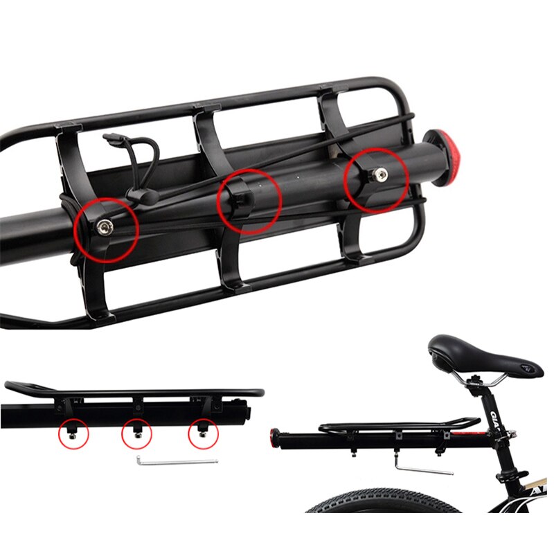 Cykel bagagehållare last 26 27.5 29 tums mtb bakre hyllhylla cykling sadelstolpe väskhållare stativ aluminium