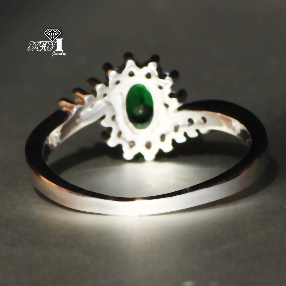 YaYI Sieraden Mode Prinses Cut 2.6 CT Groene Zirkoon Zilveren Kleur Verlovingsringen trouwringen Partij Ringen