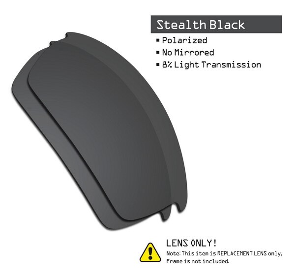 SmartVLT Polarized Replacement Lenses for Oakley Bottlecap Sunglasses - Multiple Options: Stealth Black