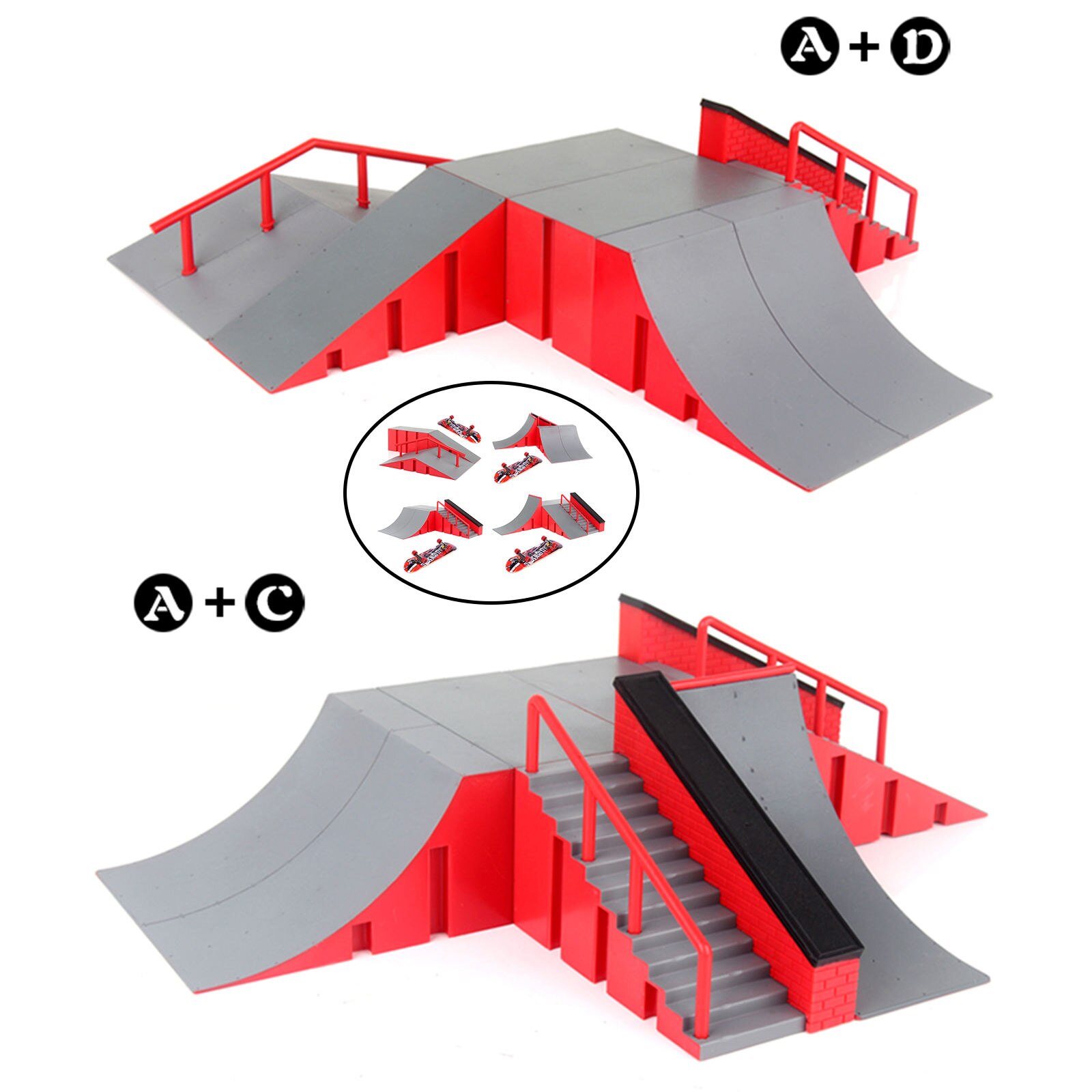 Finger Skateboard Spielzeug Griffbretter Rampe Spielzeug Mini Rolle Bereich Neuheit Skateboard Rampe Bausatz für Ausbildung Finger Koordination