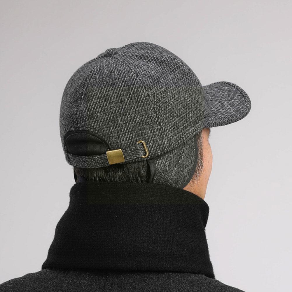 Men Winter Baseball Hat With Earflaps Cap Keep Warm Cap Baseball Fitted Ear Adjustable Outdoor Hats Sports Thick X6t3