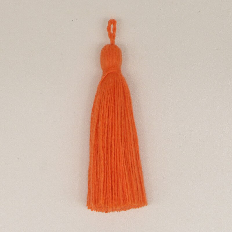 10PCS Mini Pure Cotton Colorful Tassels DIY Pendant Jewelry Curtain Garments Decorative Accessories Key Chain Handbag Pendants: Orange