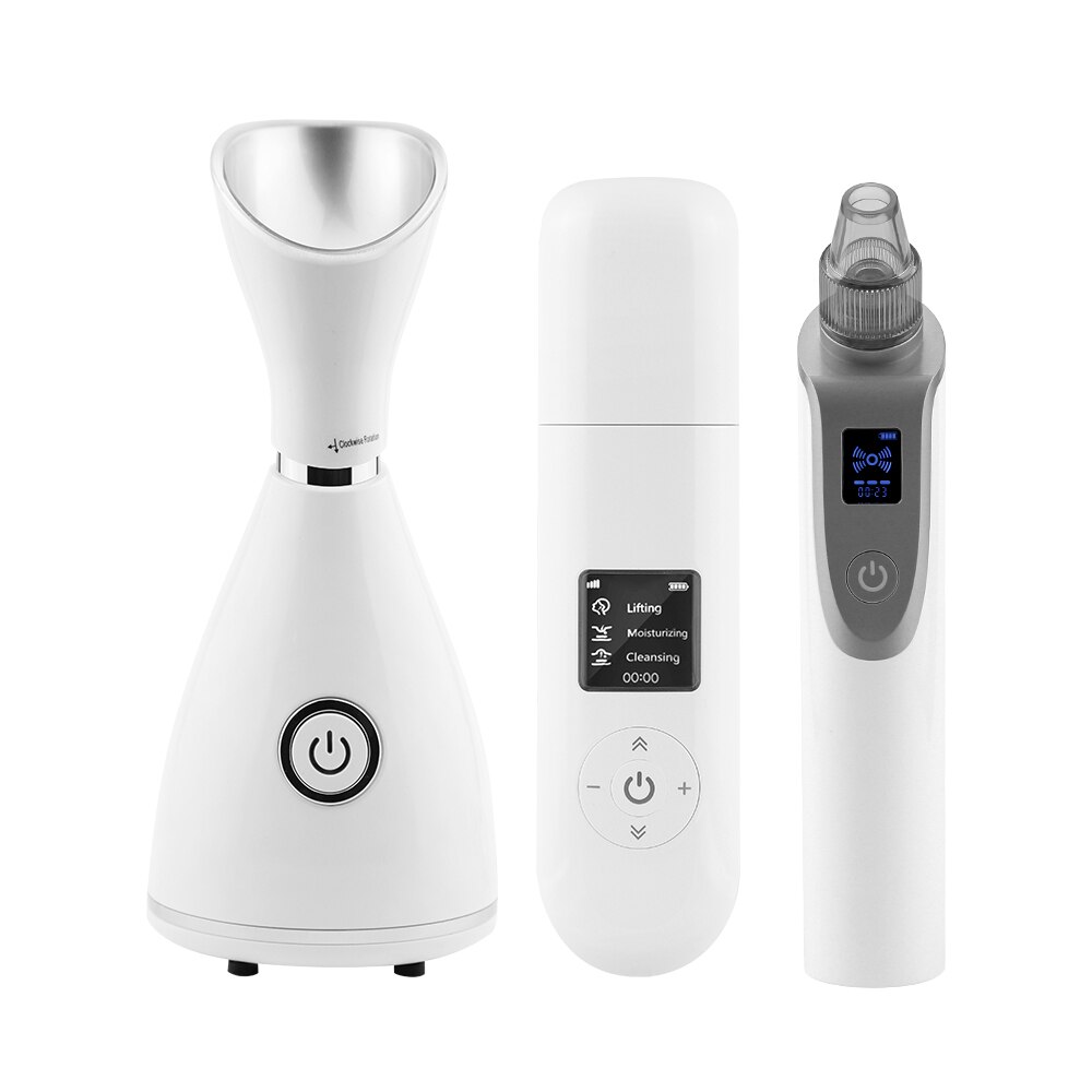 Ultrasonic Skin Scrubber Facial Peeling Pore Cleaner Exfoliator Face Sprayer Vacuum Blackhead Remover Spa Nano Facial Steamer