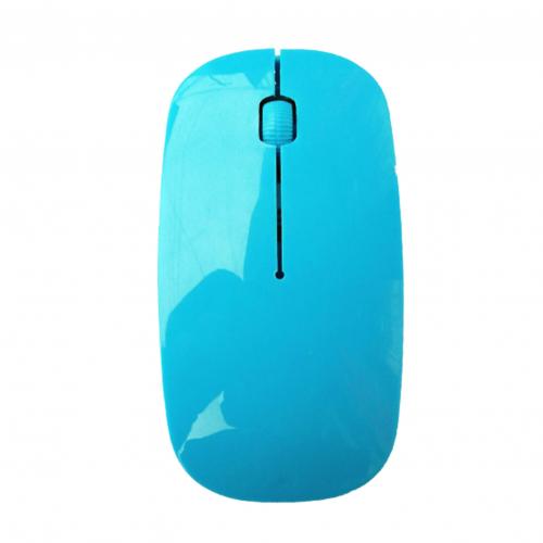 Souris optique sans fil ultrafine, récepteur USB 2.4 ghz, pour ordinateur de bureau et portable: Bleu