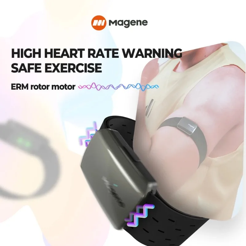 Magene monitor de frequência cardíaca, modo duplo, bluetooth, ant h803, sensor, braço, pulseira, fitness, batimento cardíaco, rastreador, exercício de saúde