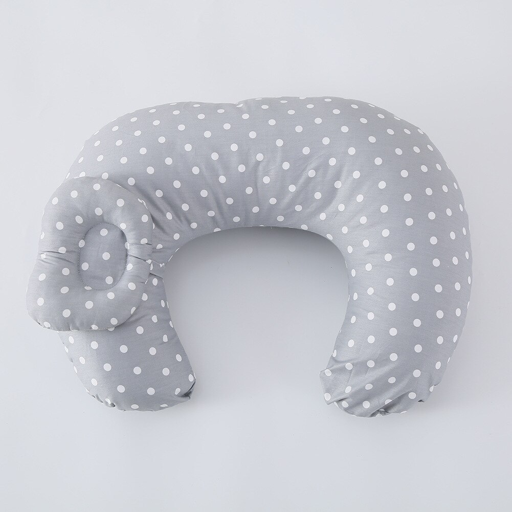 Baby Borstvoeding Verpleging Kussen Wasbaar U-vorm Voeden Taille Kussen Baby Body Ondersteuning Kussen Bonus Head Standsteller: Grey Dot