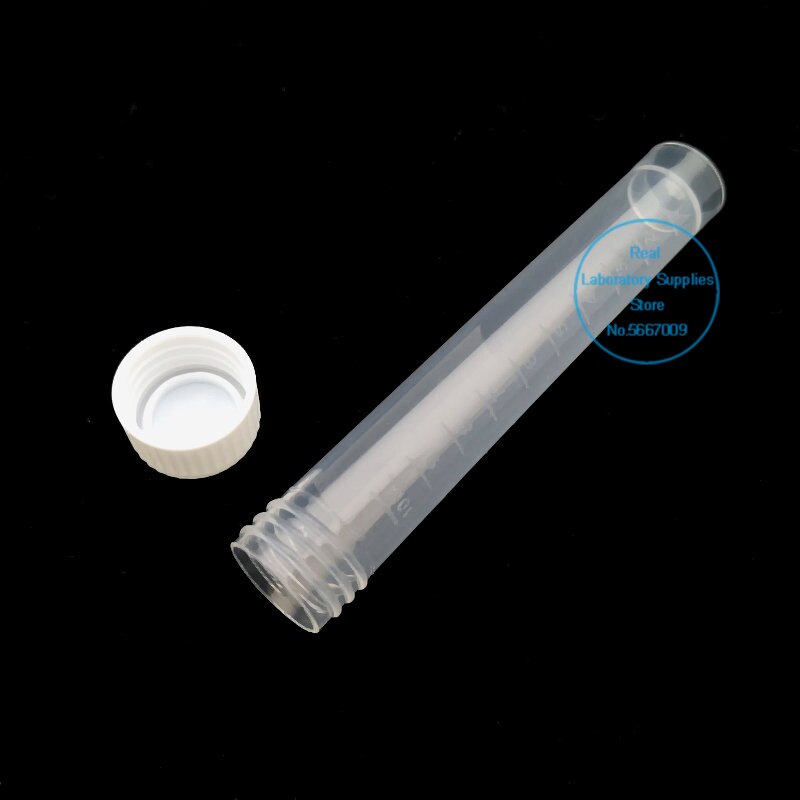 10ml Lab Graduated 50pcs 100pcs 200pcs 300pcs Plastic Cryovial Test Tube Cryo Freezing Tube with White Cap