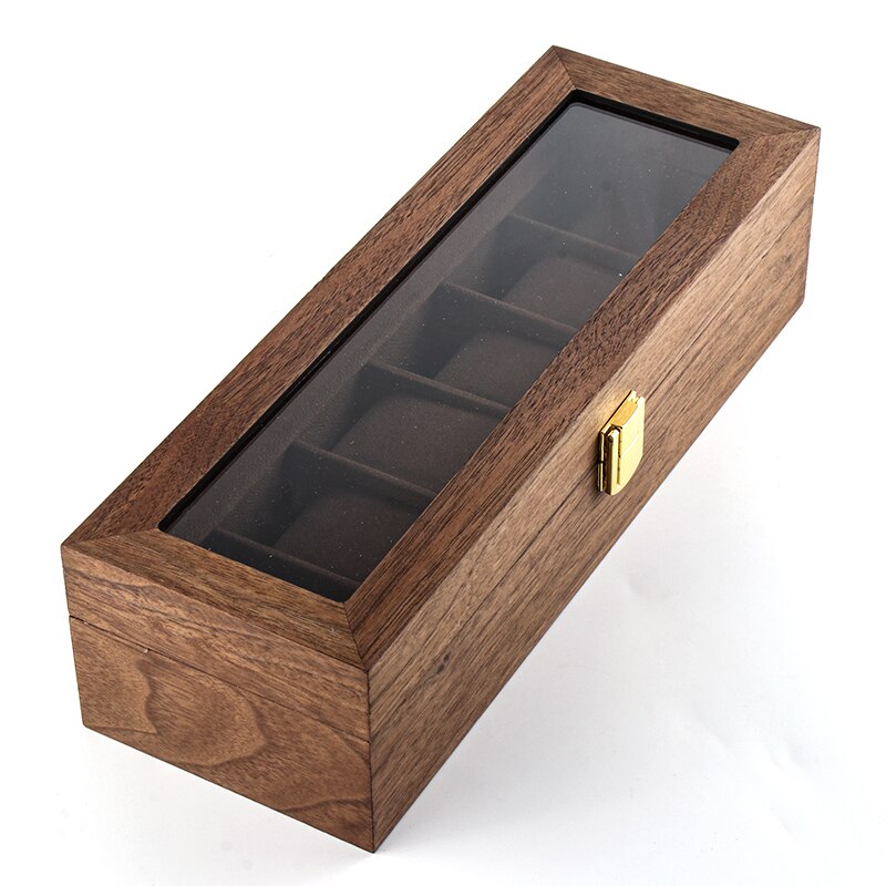 1/3/6 Grids Watch Box Lederen Horloge Case Houder Organisator Opbergdoos Voor Quartz Horloges Sieraden Dozen Display Roll beste Cadeau: wood 2