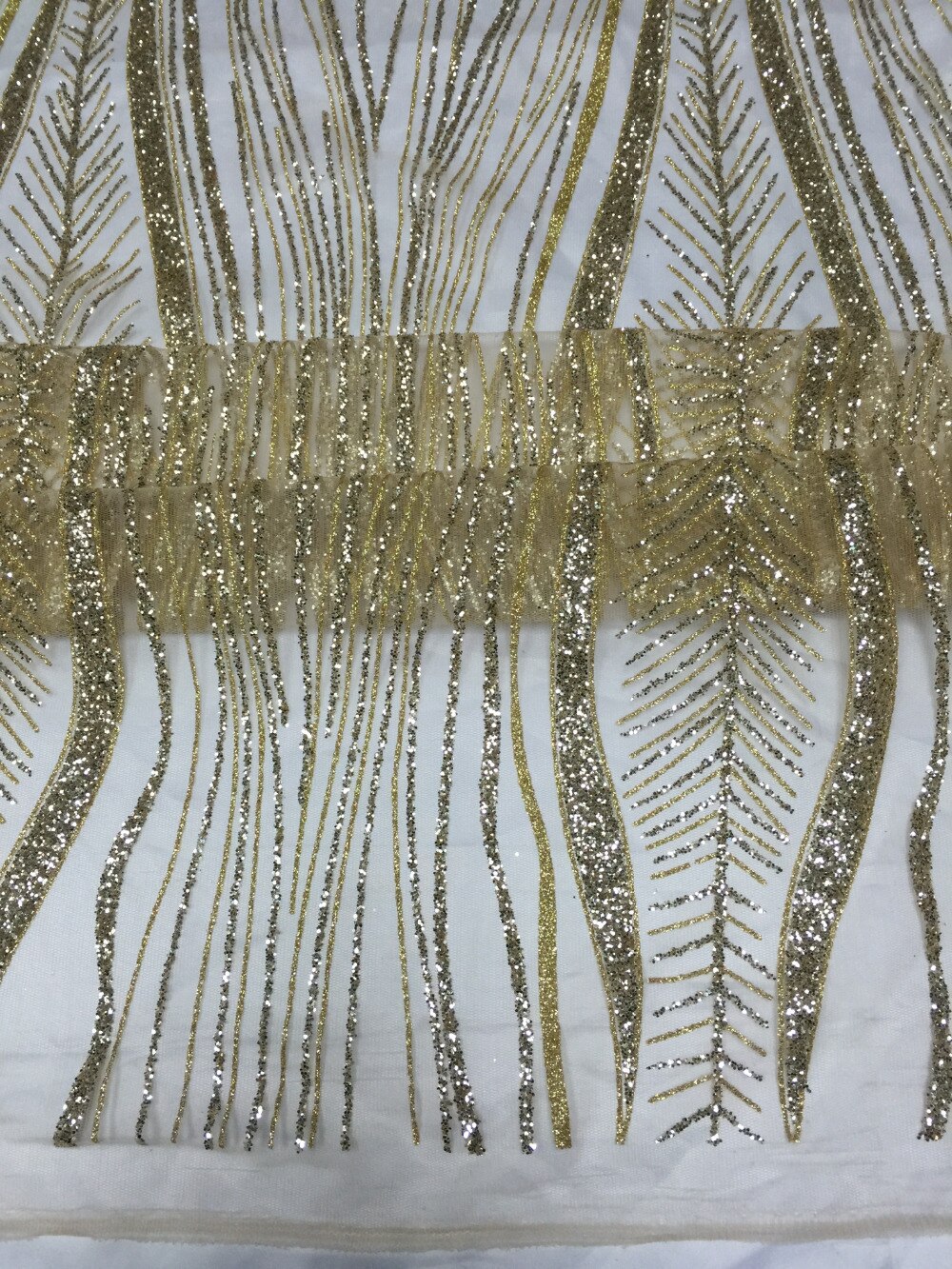 Pailletten lace Gold pailletten afrikaanse kant stof glitter kant af