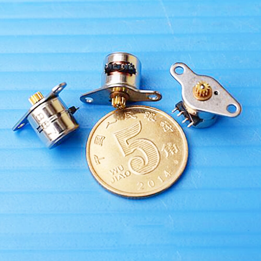 5Pcs Mini 8mm Stepper Motor Micro Two-phase Four-wire Stepping Motor Small Shaft Diameter 1mm with Metal Gear Diy Accessories