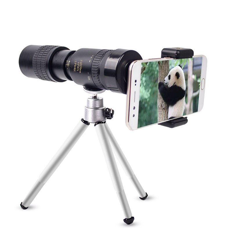 Téléobjectif grand Angle Portable 15mm Zoom 4K 10-300X40mm Super téléobjectif monoculaires avec prisme BAK4 pour téléphones mobiles