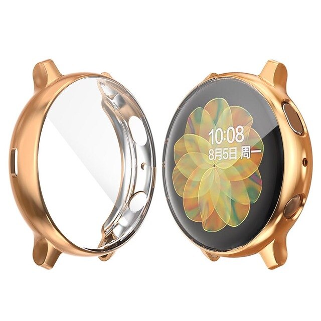 Aktywny 2 etui do Samsung galaxy watch aktywny 2 40mm 44mm miękki TPU Protector pełny silikonowy ekran ochronny pokrowiec na zegarek: Rose gold / 40mm