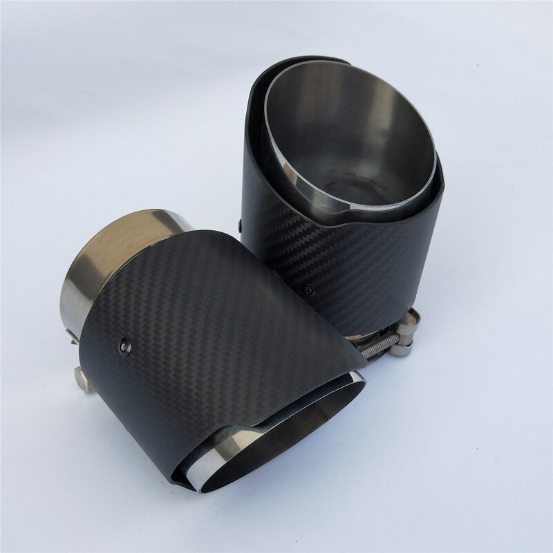 Carbon Fiber Staart Keel 80Mm Inlaat 101Mm Outlet Staight-Sided Matte Uitlaatpijp Tip Fit Voor Mazda CX5 CX4