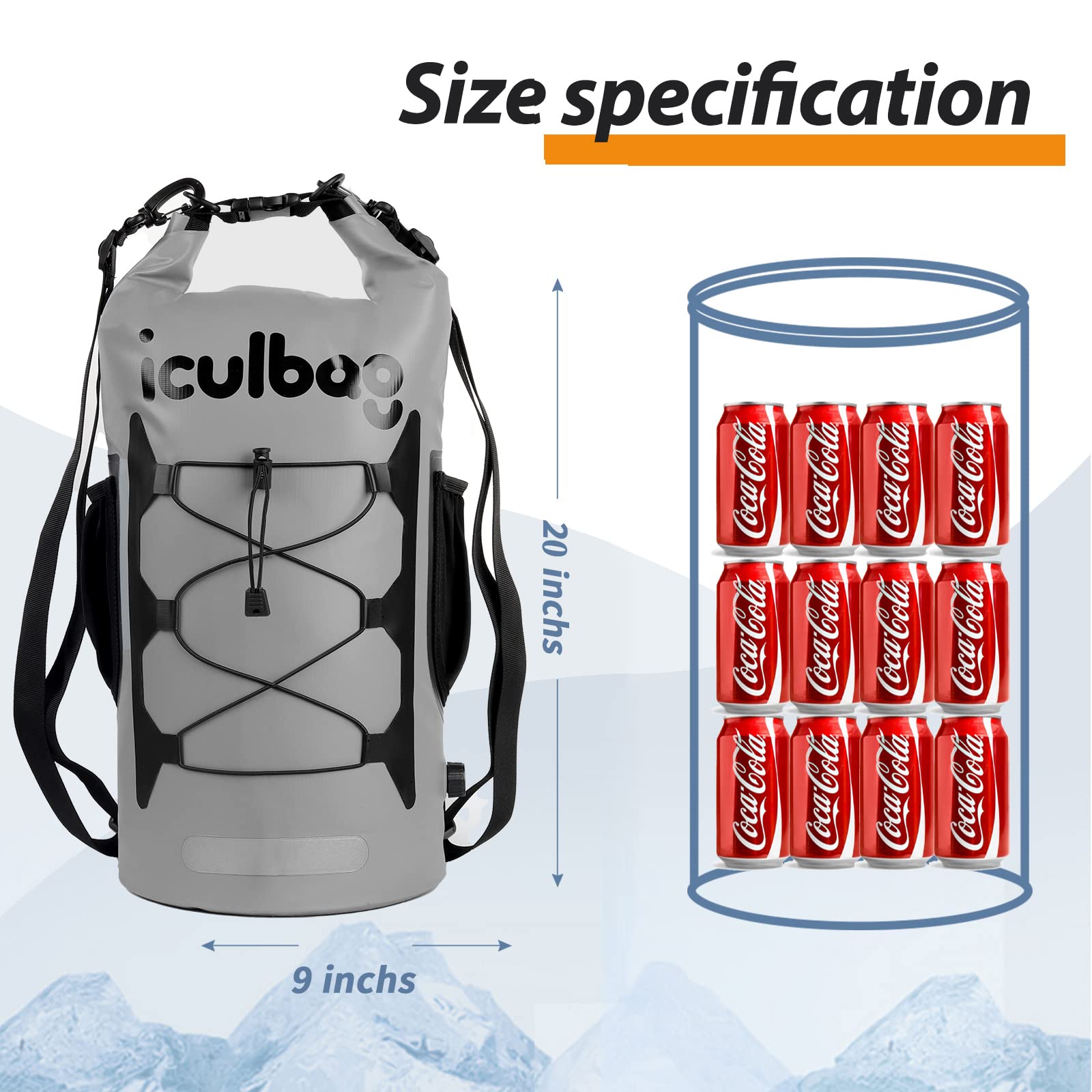 Mochila de 25 latas, bolsa de almuerzo más fresca para mujeres y hombres, mochila enfriadora impermeable con refrigeración de 12 horas para acampar, playa, bolsa enfriadora de viaje