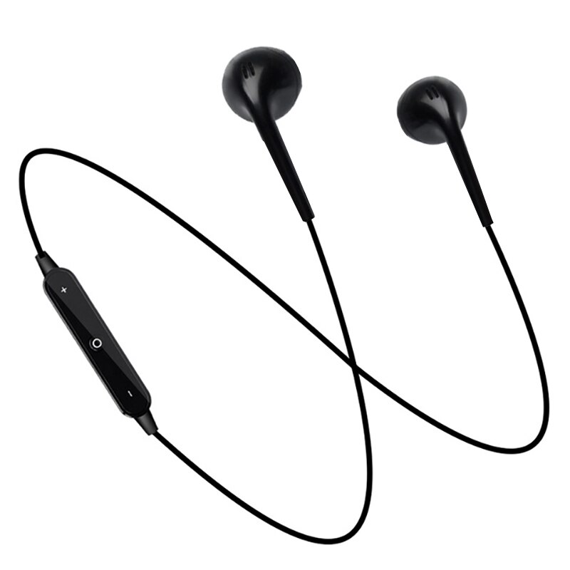 S6 Sport Nekband Draadloze Bluetooth Oortelefoon Headset met Microfoon in-ear oordopjes Voor iPhone Xiaomi HUawei: Black