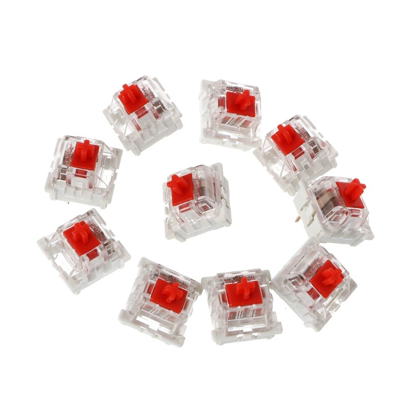 10 pcs 3- pin mechanical keyboard switches blue red brown black replacement for gateron cherry mx: Default Title