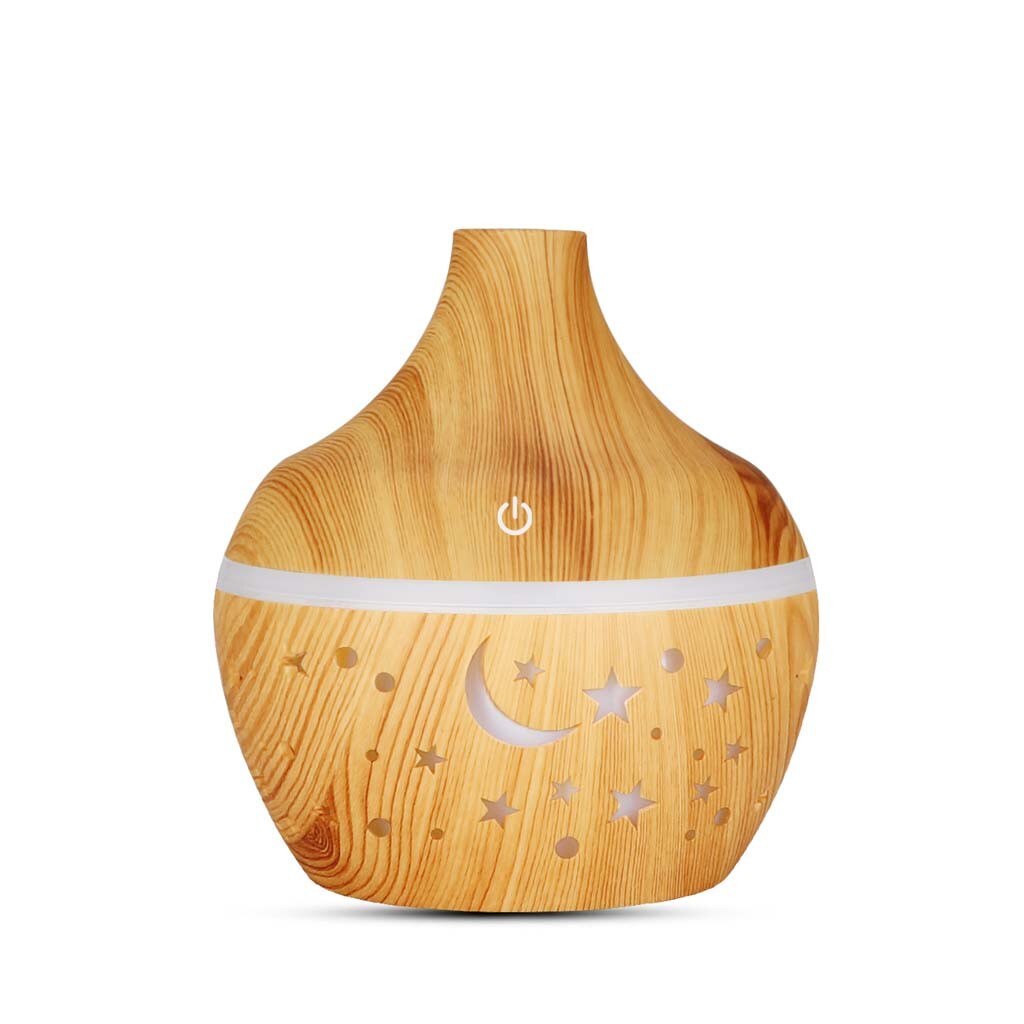 USB Humidifier Essential Oil Aromatherapy Wood Grain Ultrasonic Air Diffuser Humidifier 7 colors lights for home office Car
