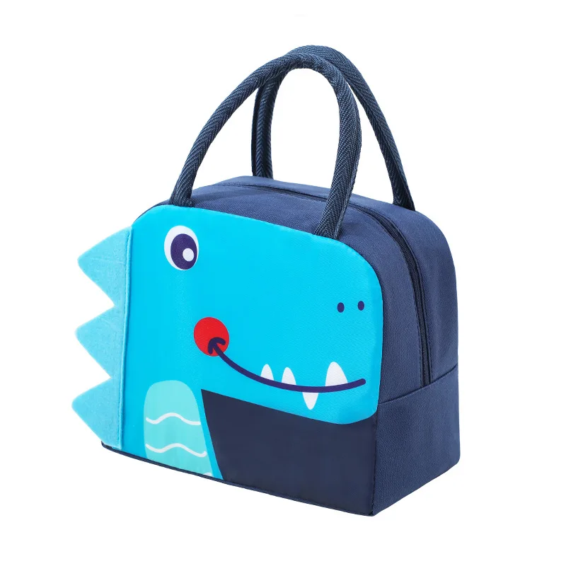 Cartoon Children's Lunch Bag Thermal Insulation Aluminum Film Waterproof Oxford Cloth Portable Lunch Bags Tote: Brown