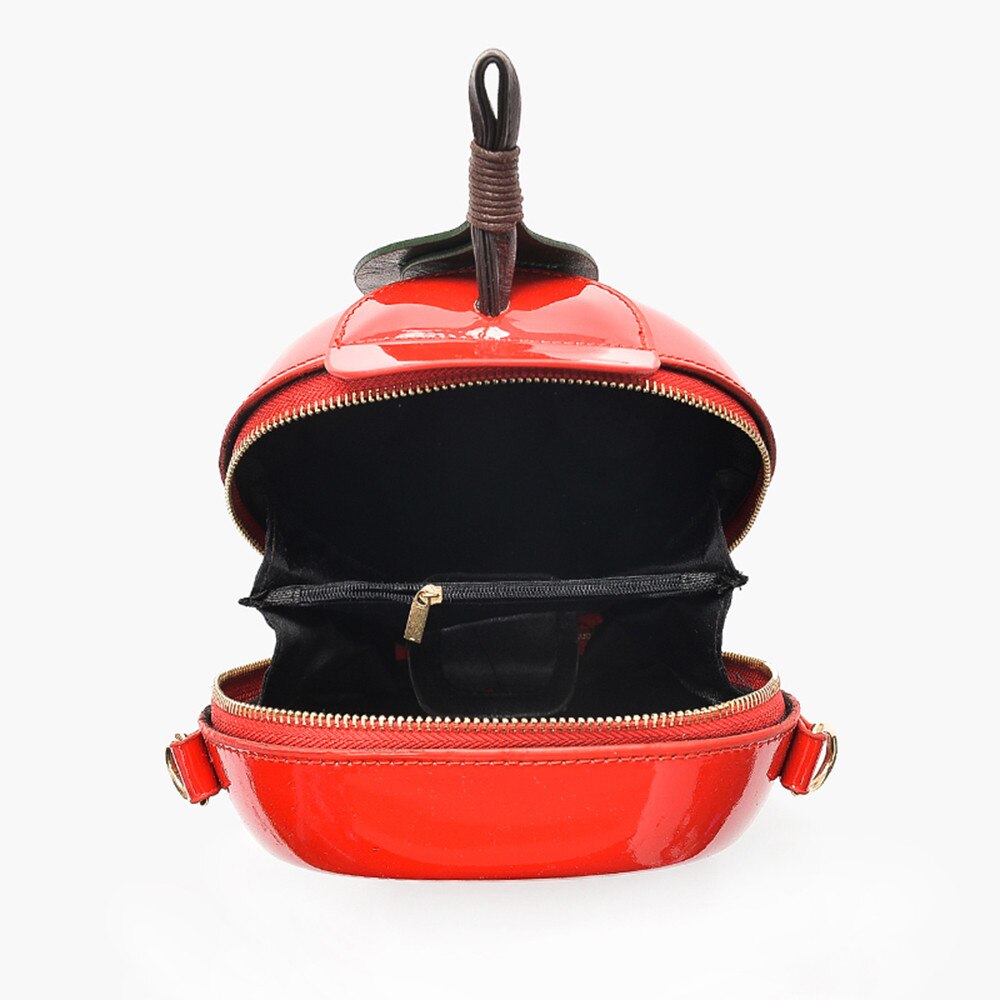 #H30 Apple Shape Pu Leather Handbags Solid Zipper Shoulder Bag Crossbody Messenger Phone Coin Bag Evening Party Clutches Bolsas