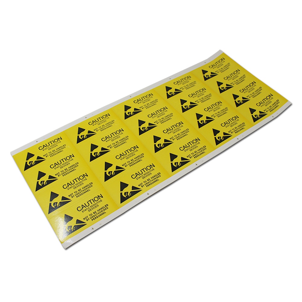 200 stks/partij Adhesive Antistatische ESD VOORZICHTIGHEID Stickers antistatische Waarschuwing Label Seal Mark Voor Gevoelige Elektronica Verpakking Labels