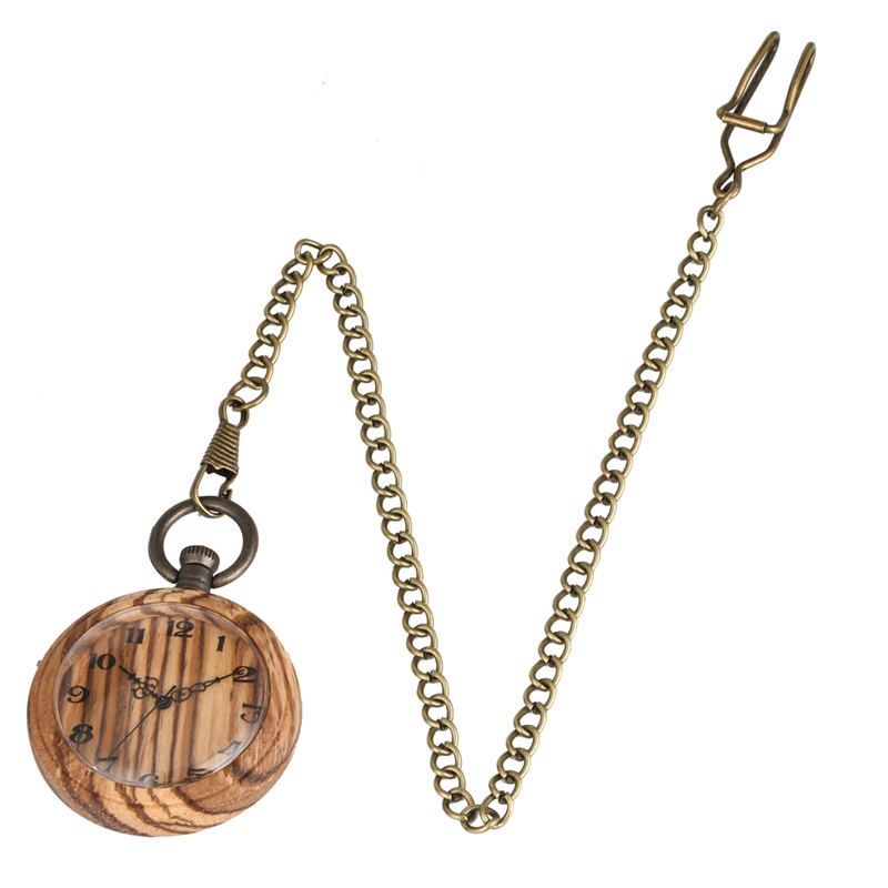 Klassieke Houten Zakhorloge Vrouwelijke Grote Hout Wijzerplaat Mannen Hanger Horloges Praktische Ketting Ruwe Chain Relogio De Bolso
