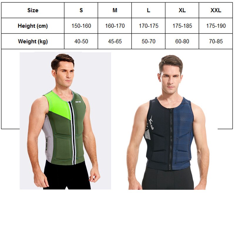 Men's Women's Life Vest Jacket Neoprene EPE Safety & Flotation Device for Swim Surf Motorboat Kayak Fishing Watersports Swimsuit