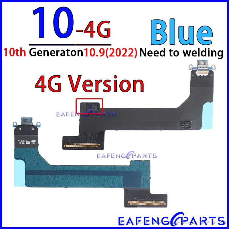 USB Ports Charger Dock Connector Microphone Cable for Ipad Air 3rd 4th 5th 6th 7th 8th 9th 10th 5 6 7 8 Generation Charging Flex: Blue