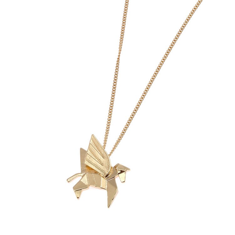 Dier ketting geometrie stereo origami De vos kat pegasus konijn mode korte ketting Sleutelbeen keten: G