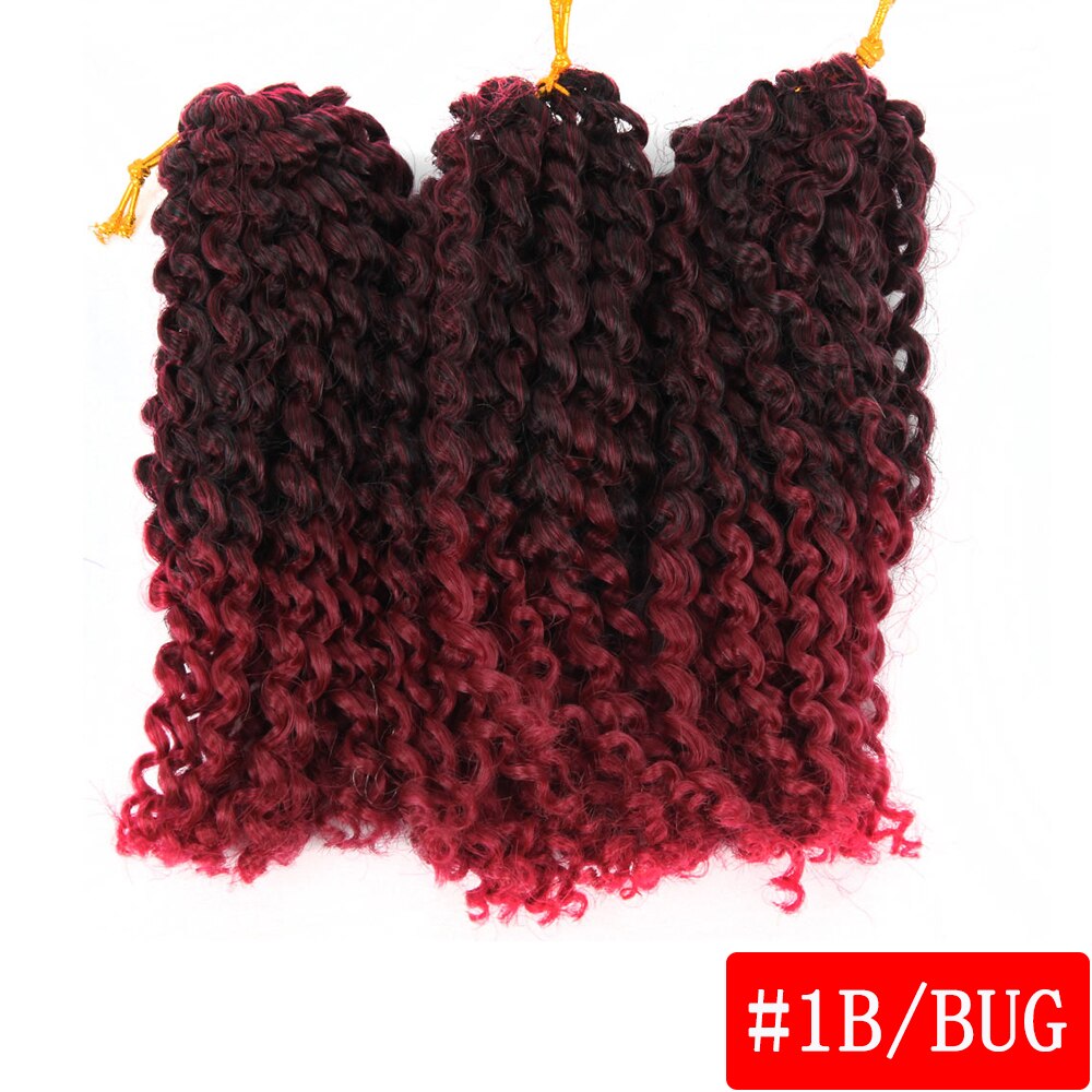 8 Inches 3 Stks/pak 60 Strengen Marley Vlechten Afro Kinky Gehaakte Vlechten Synthetische Vlechten Hair Extensions Voor Vrouwen: T1B/Burgundy