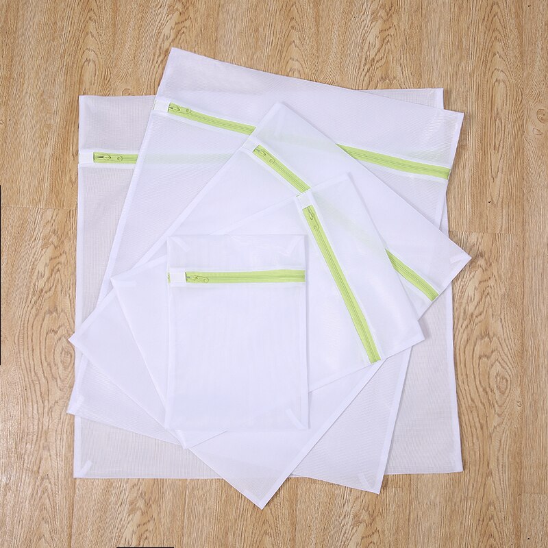 Clothes Washing Machine Laundry Bag With Green Zipper Fine Mesh Net Bra Washing Bag Black Wash Polyester Bags