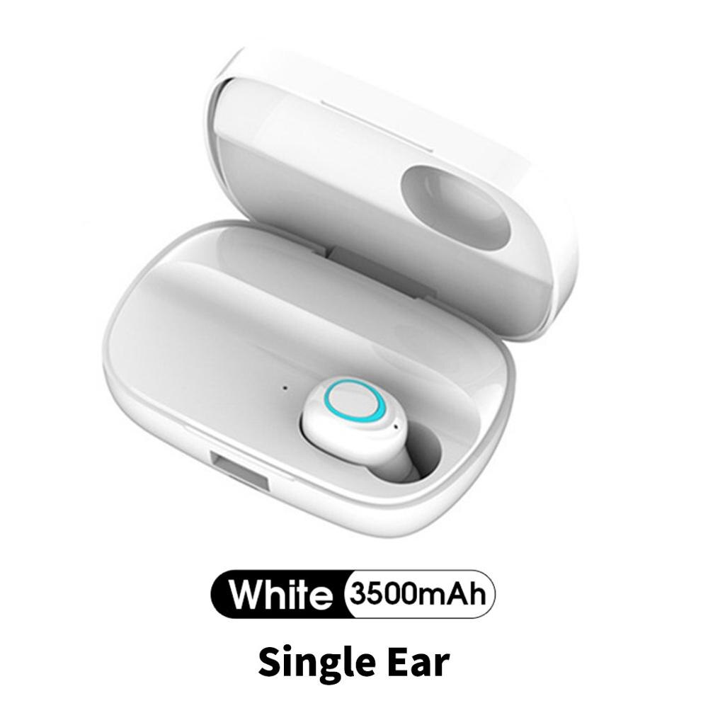 S11 tws bluetooth 5.0 fone de ouvido 3500mah caixa carregamento display led esportes à prova dwaterproof água fones toque redução ruído com microfone: S11 Single Ear White