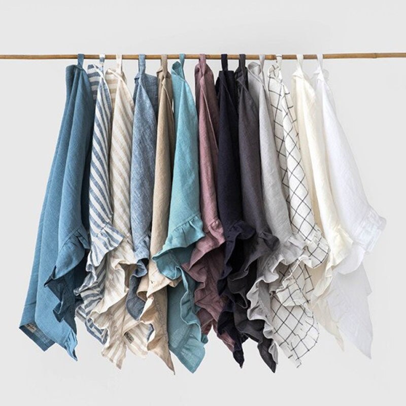 100% asciugamano in lino con volant 4 pezzi asciugamani assorbenti in lino naturale capelli multifunzionali adulti asciugamano per bambini per bagno 30*50cm