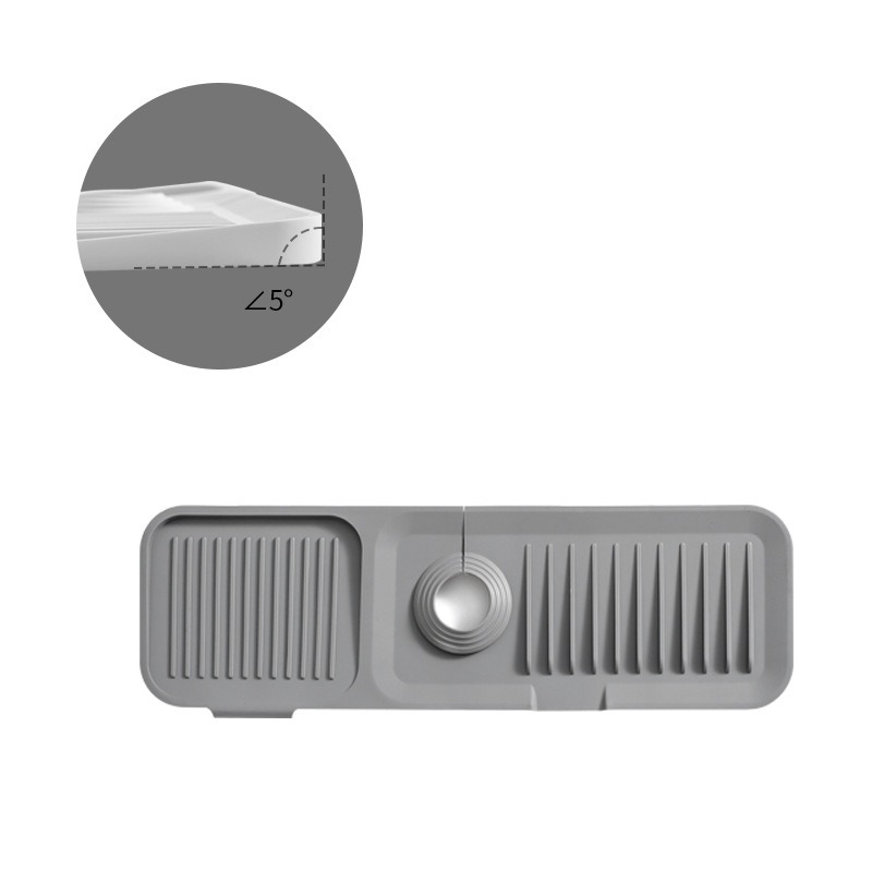 Kitchen Silicone Splash Pad Sink Faucet Splash Catcher Countertop Drainage Drying Mats Protector Mat Draining Pad Kitchen Gadget: S / Blue