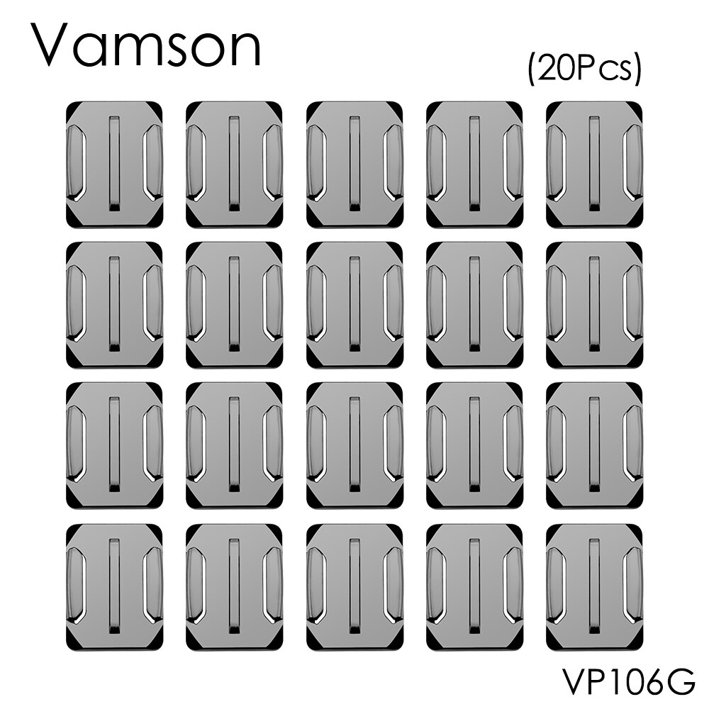 Vamson Voor Gopro Accessoires 20 Stuks Gebogen Surface Mount Voor Gopro Hero 5 4 3 + Voor Xiaomi Voor Yi voor SJ4000 Voor Eken H9r VP106G
