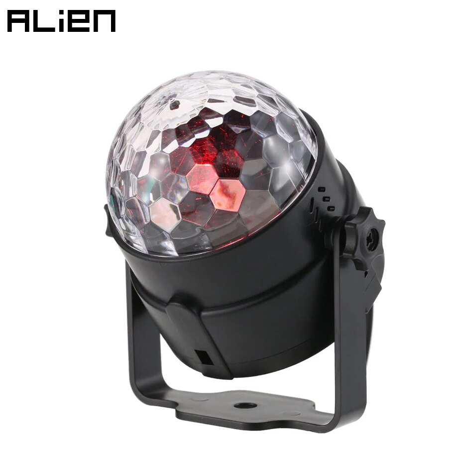 ALIEN-boule magique en cristal 3W RGB LED, boule Disco DJ lumière de scène, activé son, effet d'éclairage, musique fêtes de noël