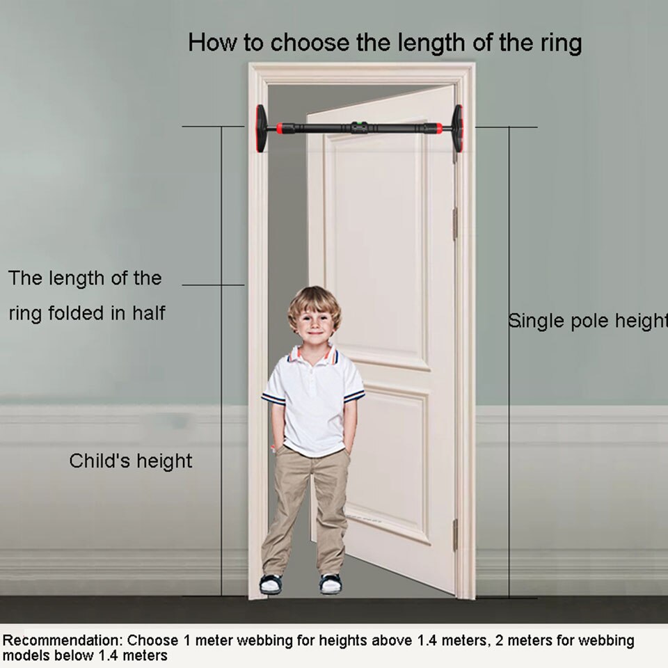 Kids Gymnastic Rings Plastic with Adjustable Strap Hand Tapes Children Gym Pull up Fitness Strength Training Indoor Crossfit