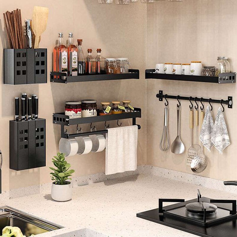 Kitchen Storage Shelf Wall Mounted Spice Rack Kitc... – Vicedeal